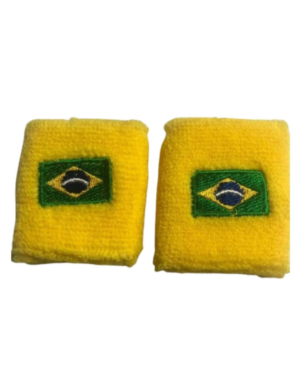 Conjunto com 2 Munhequeiras da Bandeira do Brasil - Ideais para a Copa e Uso Diário, Laváveis