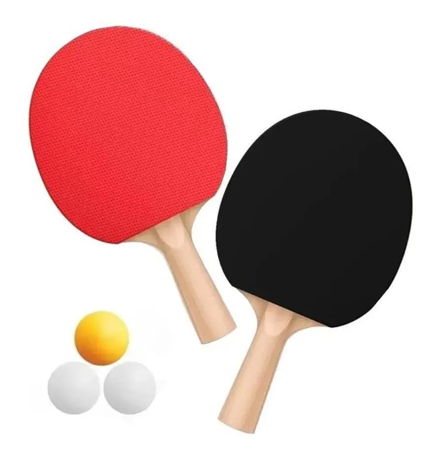 Kit 2 Raquete Tenis De Mesa Ping Pong Lisa 3 Bolinhas