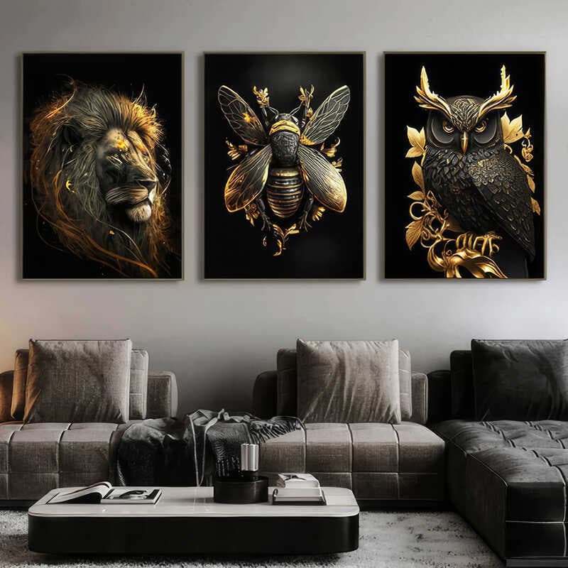 Quadro Decorativo Leão "nunca Foi Sorte" Tamanho Grande Para Sala Quarto Impressão HD Arte Em Tela Moldura