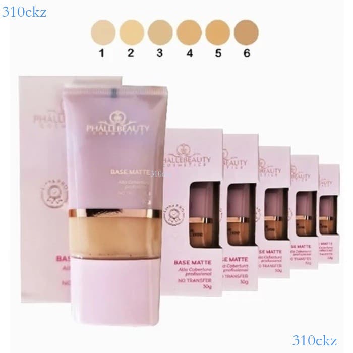 Base Facial Matte PhálleBeauty - Cobertura Completa, 30g PH058 🎄310ckz