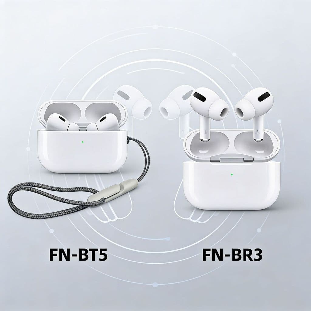 Kit Fone Bluetooth A'GOLD FN-BT5 + FN-BR3 – Bluetooth 5.4, Bateria Grande, Resistente à Água e Touch