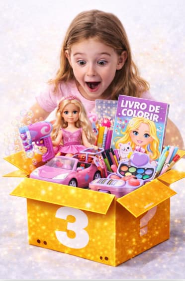 Kit 3 Brinquedos Menina Infantil Boneca Maquiagem Slime Livr