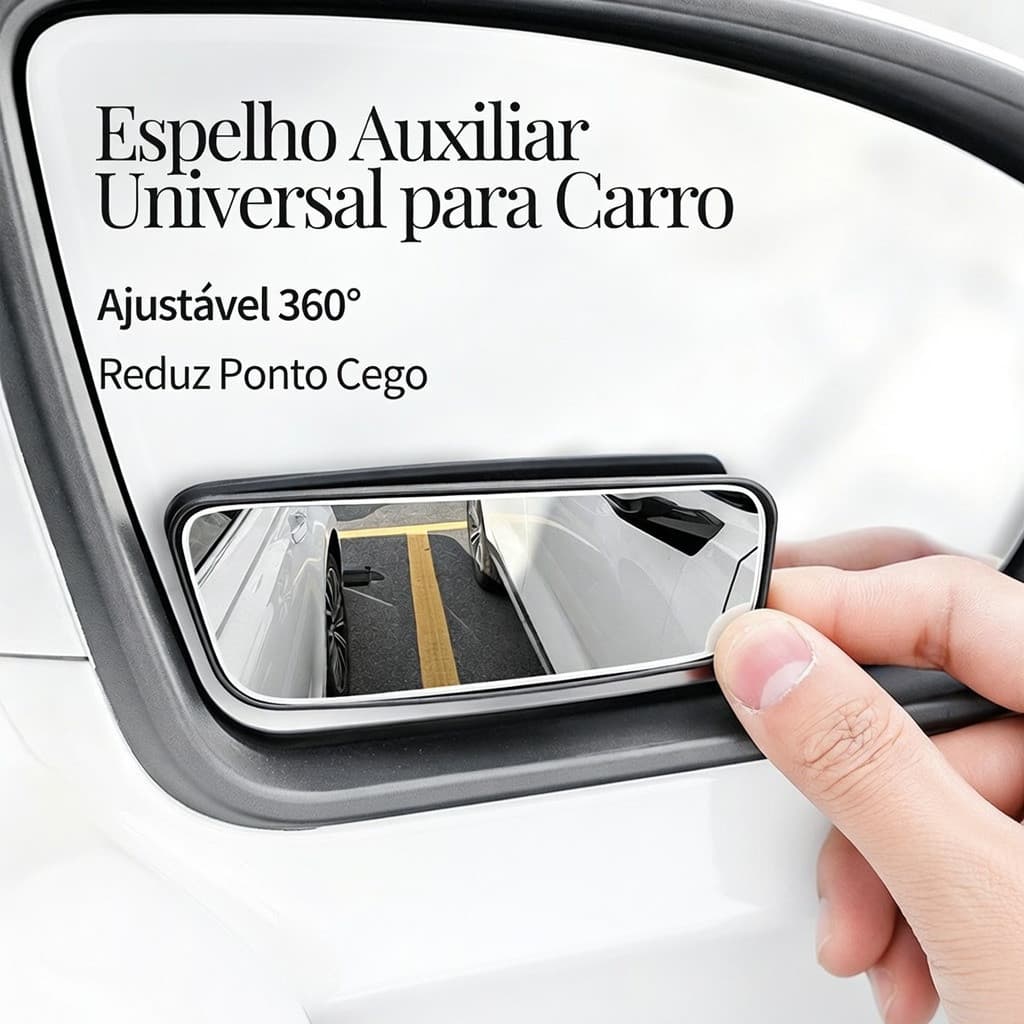Retrovisor Ajustável Espelho Auxiliar Universal para Carro