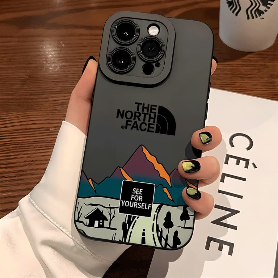 Desenho da Montanha do Norte Carcaça para iPhone 7 8 11 12 13 14 15 16 17 PRO PROMAX PLUS AIR 16E 17AIR X XS XR XSMAX