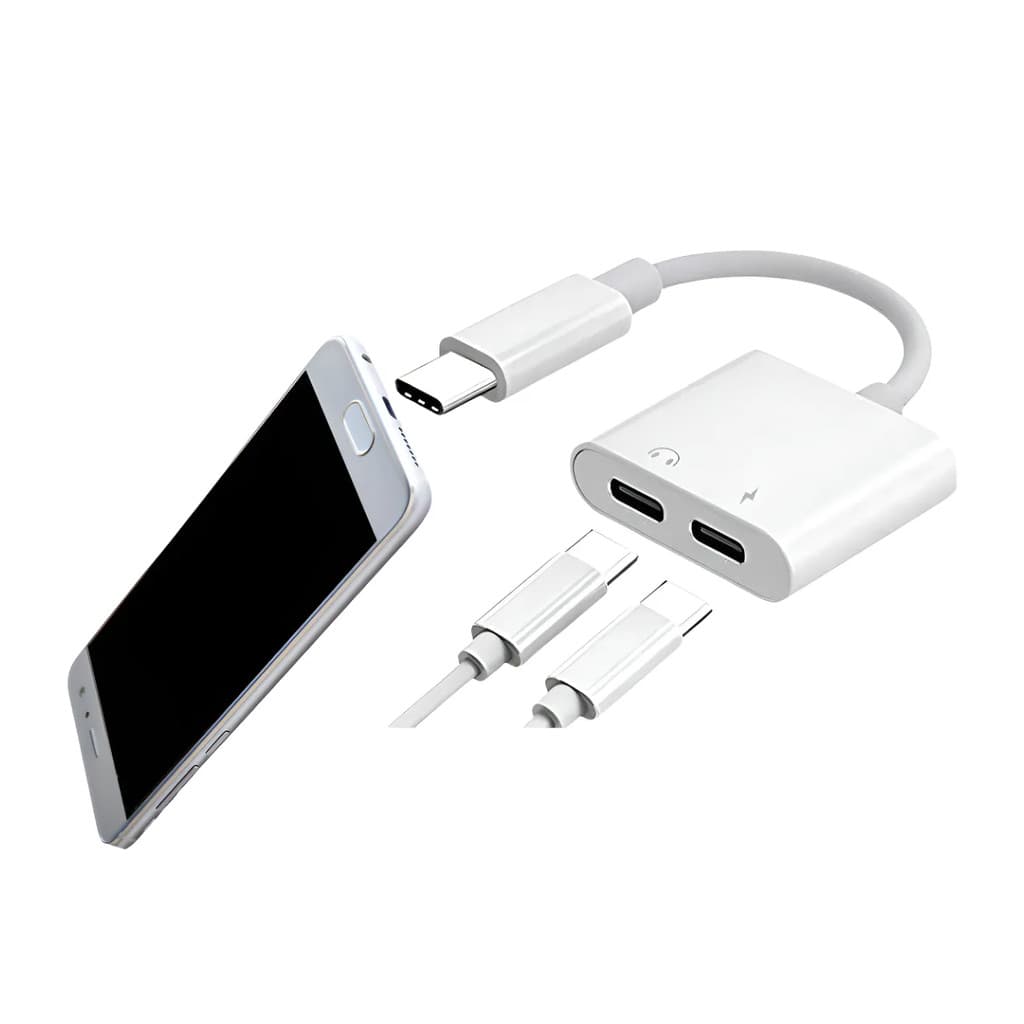 Adaptador OTG TIPO- C para 2 TIPO-C Áudio e Carregador 2.1A INOVA CBO-7136