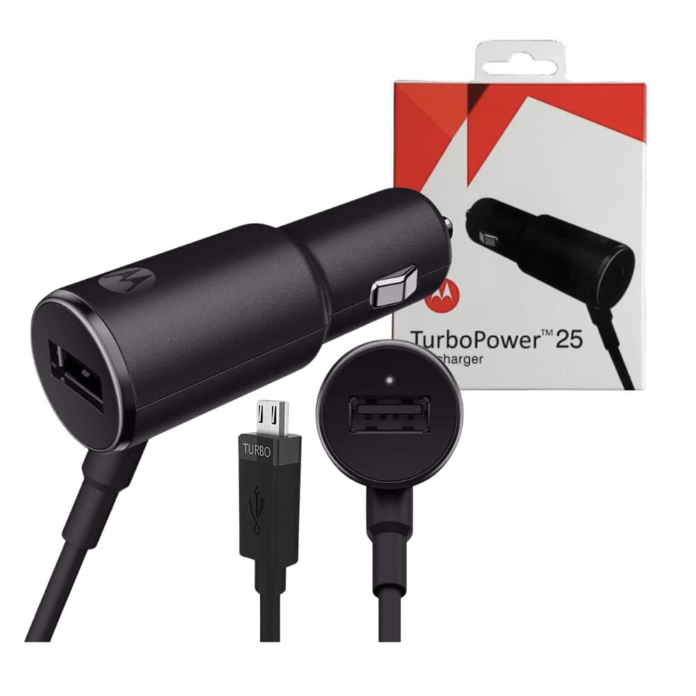 Carregador Turbo 25W Veicular - USB + Cabo V8 Incluso