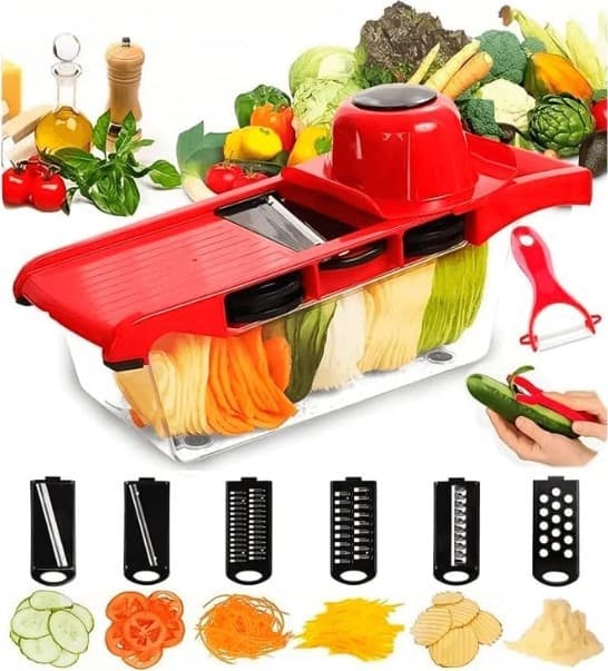 Cortador fatiador de Legumes 6 em 1 Multifuncional Mandoline