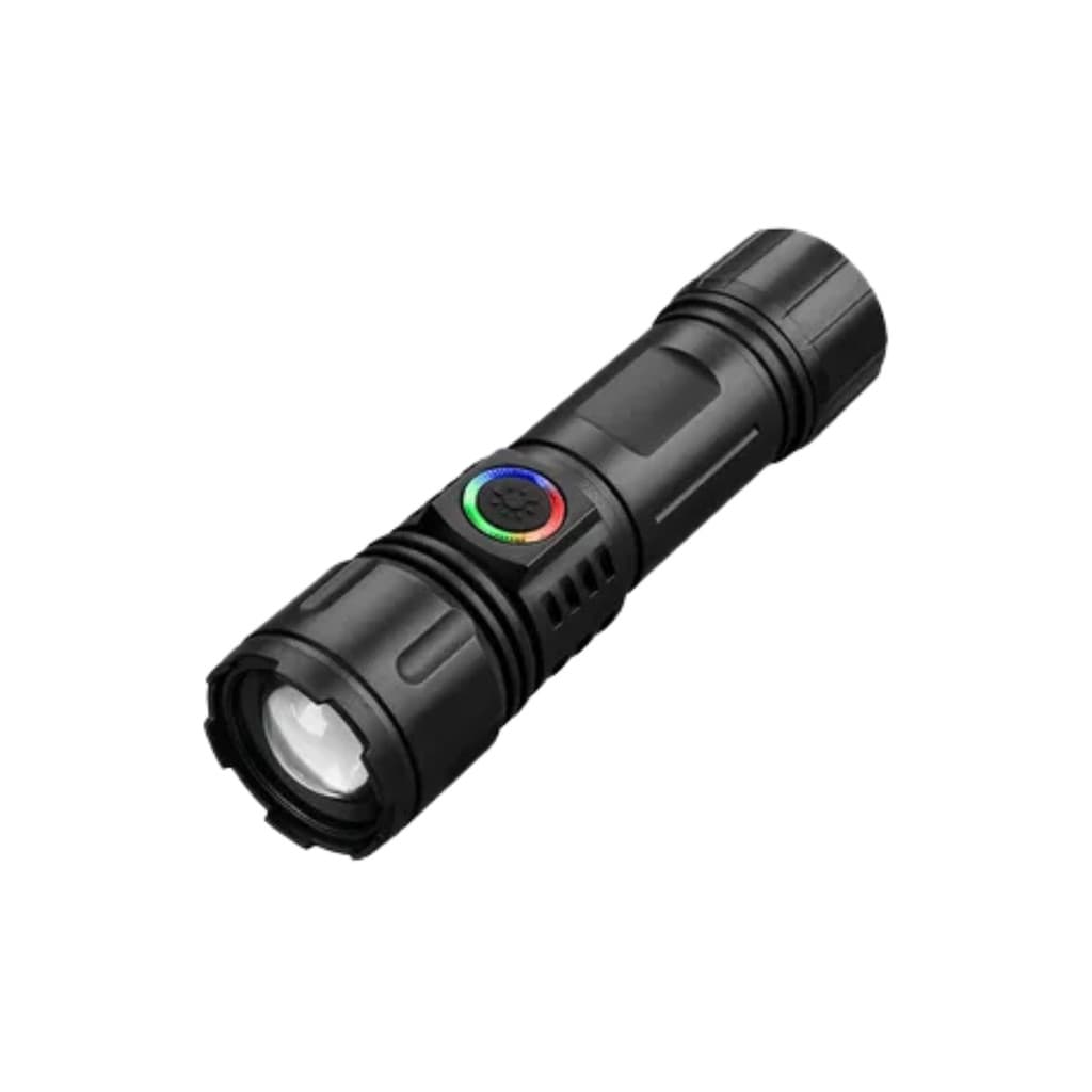 Lanterna Tática Portátil Carregamento USB Luz LED RGB