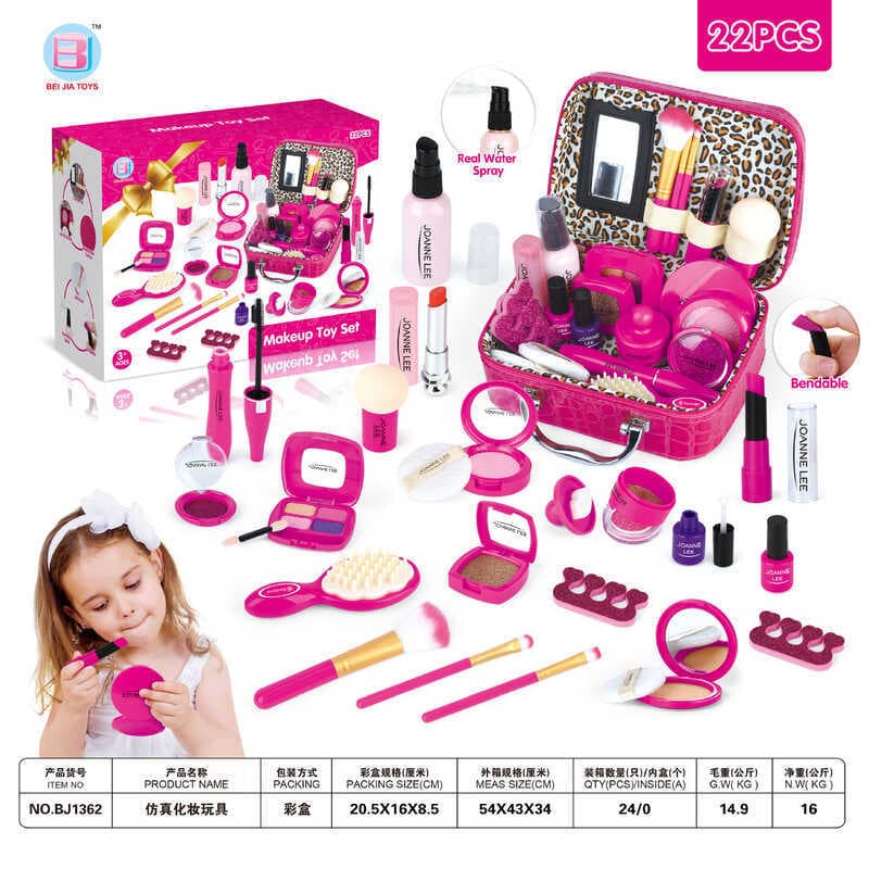 Crianças cosméticos meninas vestir brinquedos simulação jogar casa princesa maquiagem bolsa conjunto seguro não-tóxico