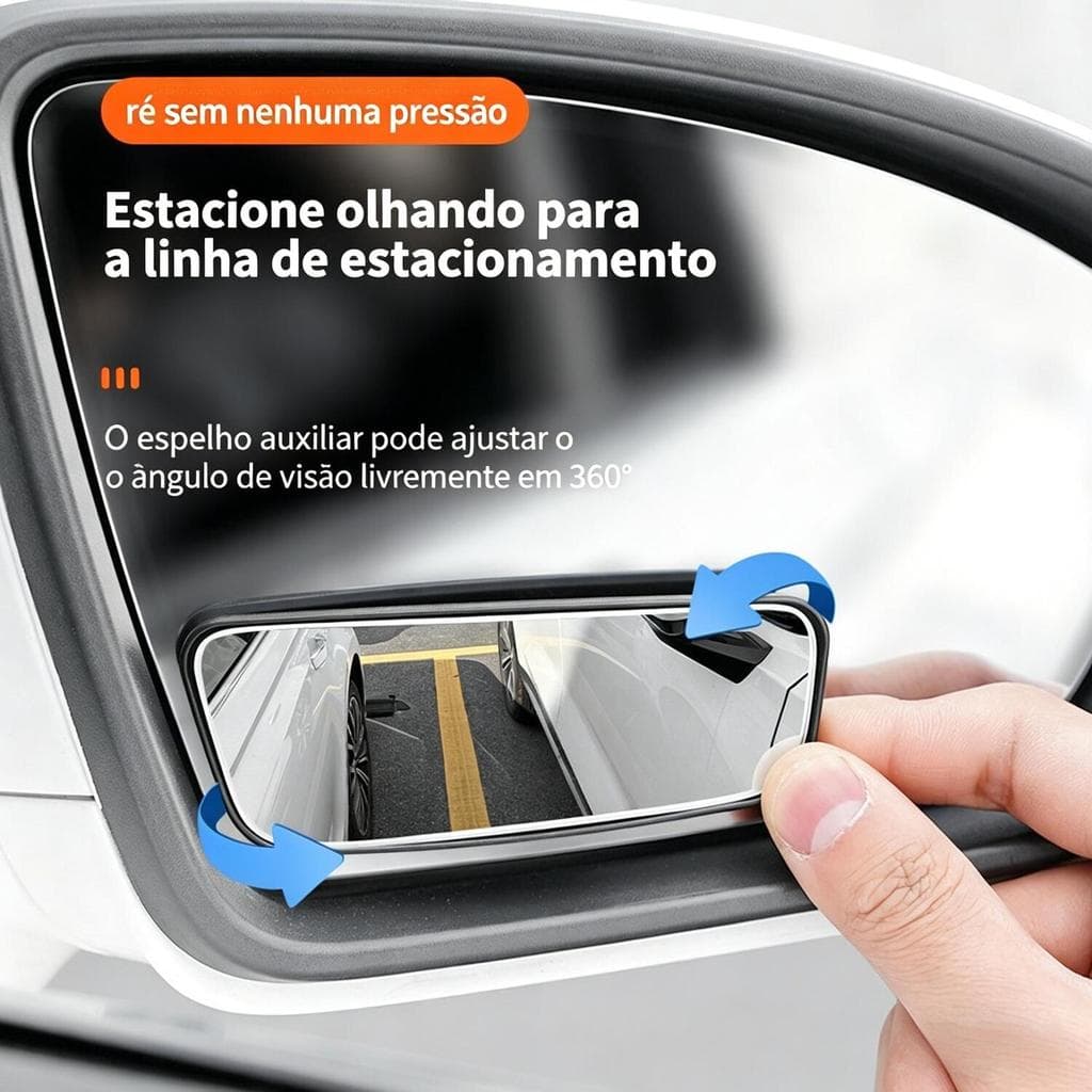 Espelho Auxiliar Universal para Carro e Moto, Retrovisor Ajustável 3R-059