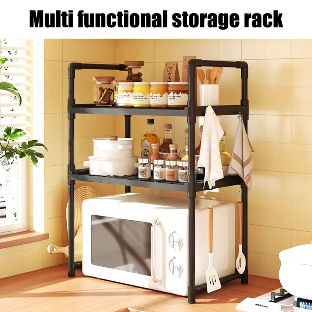 Estante Rack Prateleira 2 Andares Organizador Multiuso Para Cozinha Banheiro Quarto Armazenamento