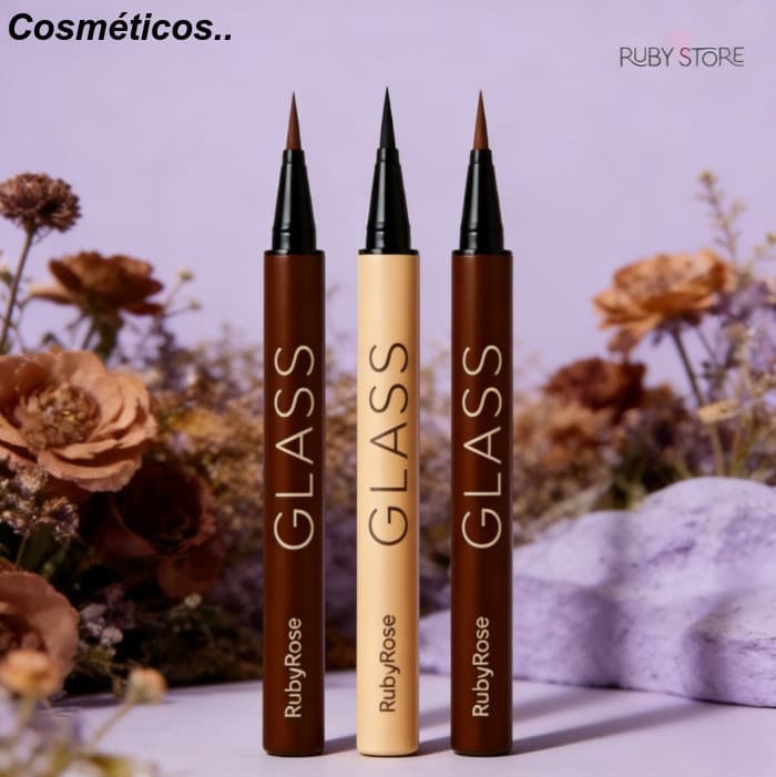 Ruby Rose Glass Caneta Delineadora – 3 Cores: Preto, Light e Dark Brown, Maquiagem Diária e Sobrancelha  Cosméticos..