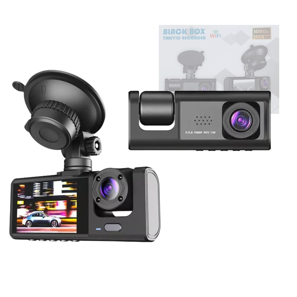 Câmera Para Veículos  com Wi-Fi Full HD 1080p Frontal E de Ré