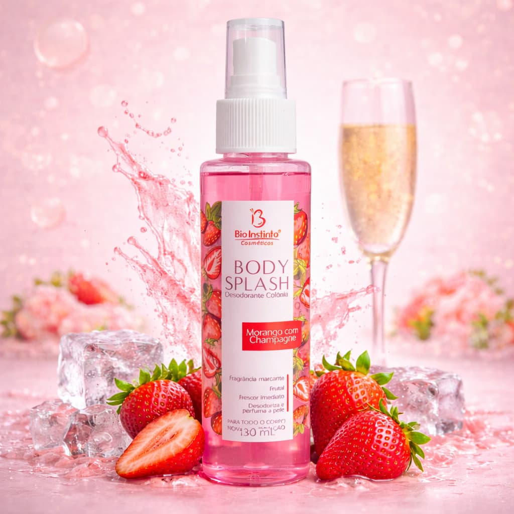 Body Splash Bio Instinto Morango com Champagne 130ml