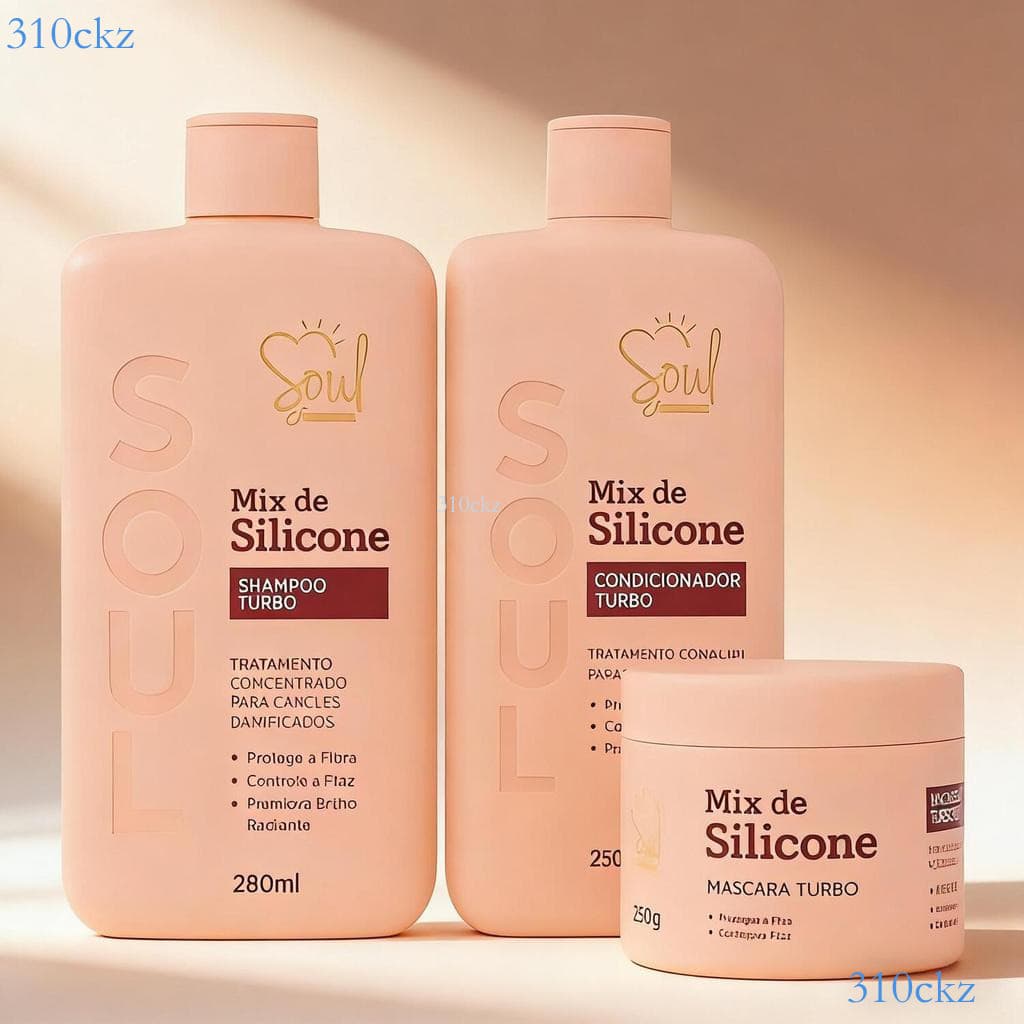 Cuidados Diários Silicone Soul Turbo: Shampoo, Condicionador, Máscara Capilar 07227 ✨310ckz