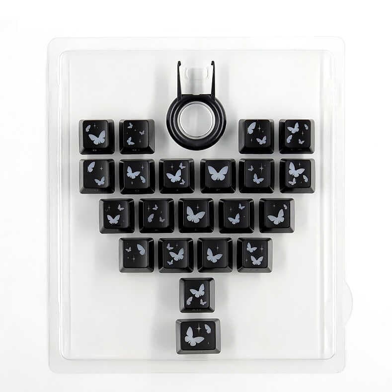 Amor Borboleta Keycap OEM Altamente Gravado Lado Personagens Translúcidos Adaptados Para Eixo Magnético Teclado Mecânico