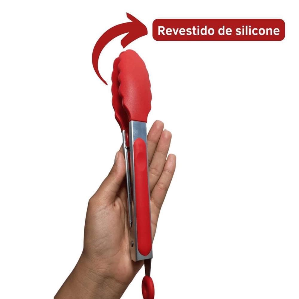 VERMELHO - Conjunto de Utensílios de Cozinha 12 Peças - Silicone e Cabo de Madeira