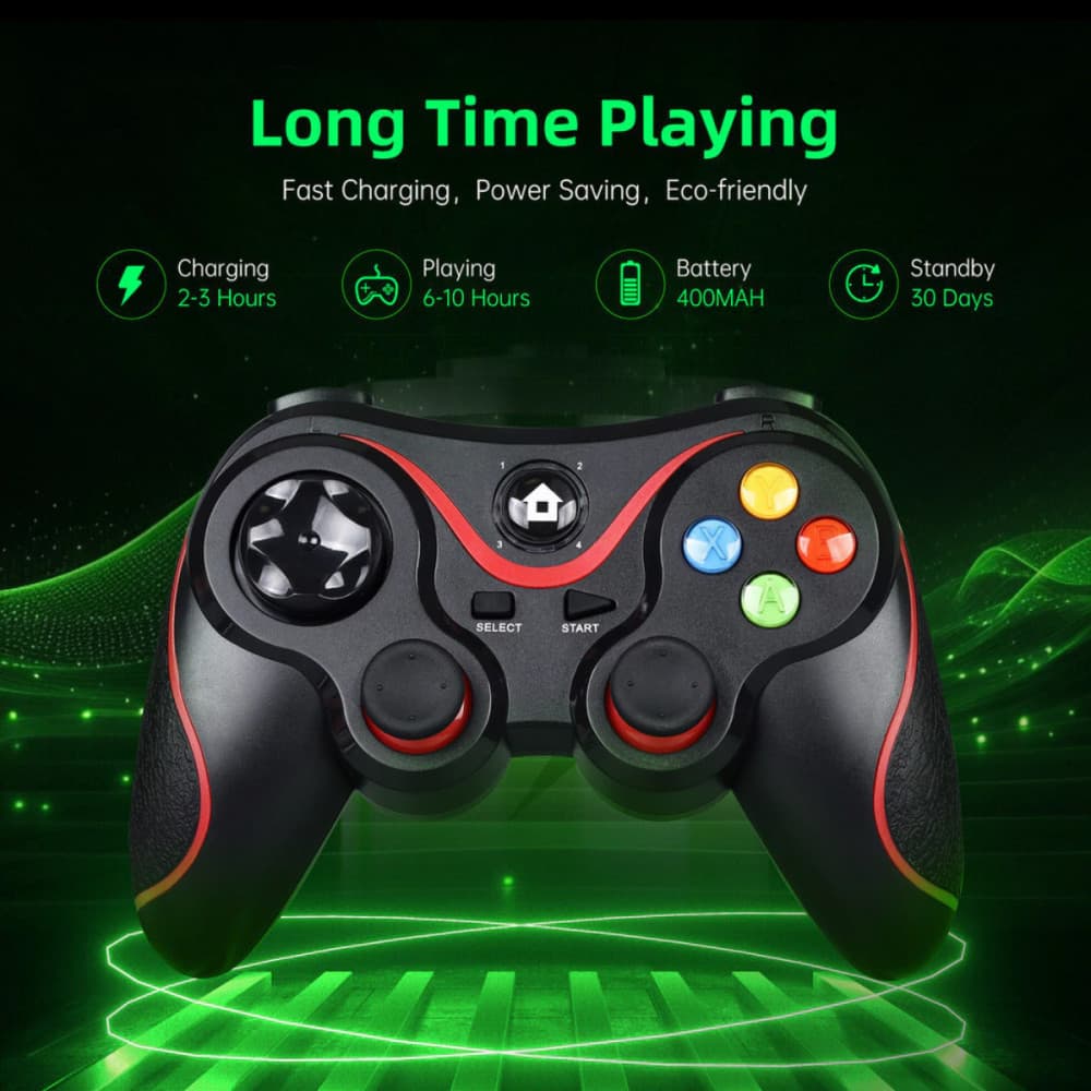 Controle Gamer Sem Fio com Suporte Celular Joystick Manete Bluetooth 2.4G Ovleng SN-V8