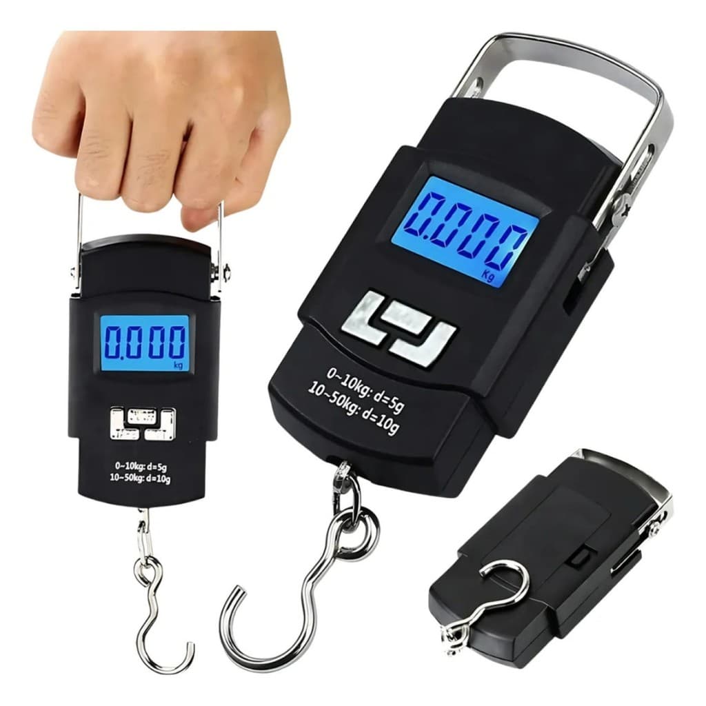 Balança Portátil Digital para Bagagem – Até 50kg, Compacta para Viagem