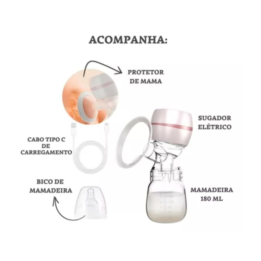 Bomba De Tirar Leite Materno Eletrica Extratora Portatil