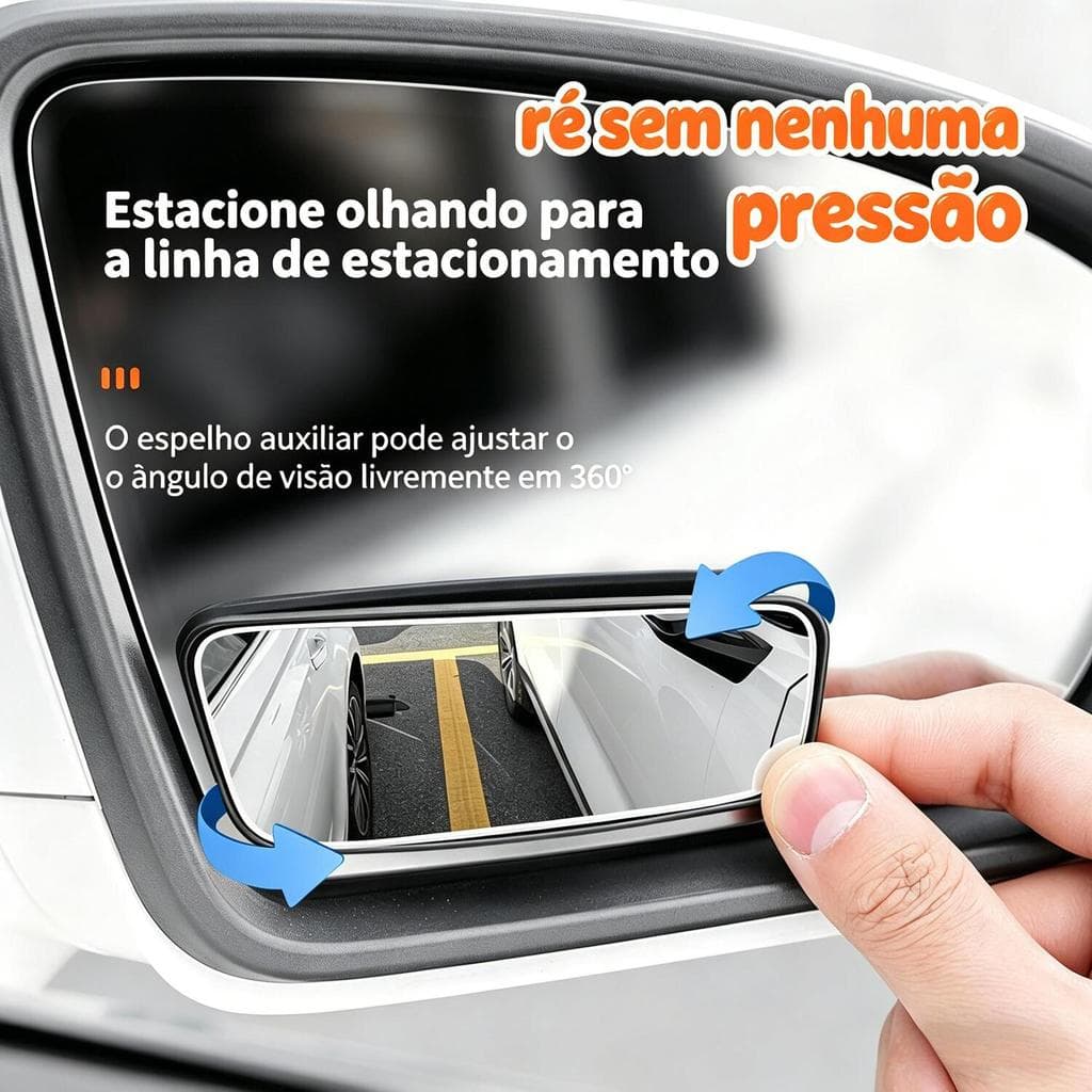 Espelho de Retrovisor Universal para Carro, Auxiliar Ajustável, Ponto Cego 3R-059