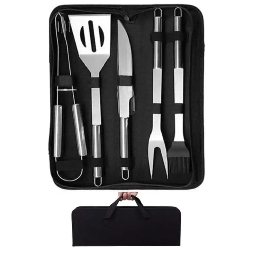 Kit Churrasco Pegador Espátula Pincel Estojo Utensílios Em I