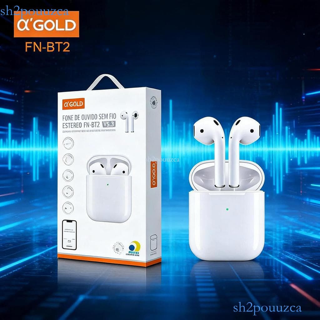 Fone Bluetooth Sem Fio A'Gold com Conectividade Bluetooth Estável e Bateria de Longa Duração FN-BT2 ✨sh2pouuzca