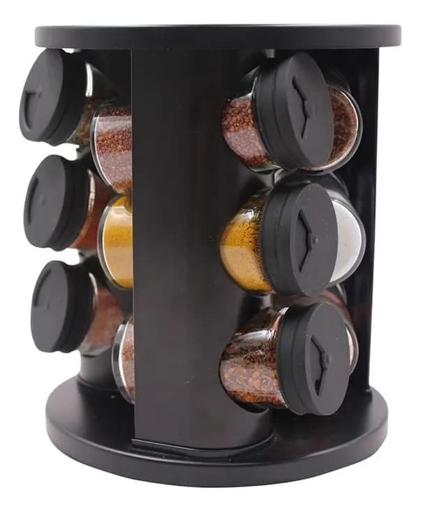 JOGO PORTA CONDIMENTOS GIRATORIO C/9 POTES DE 85ML