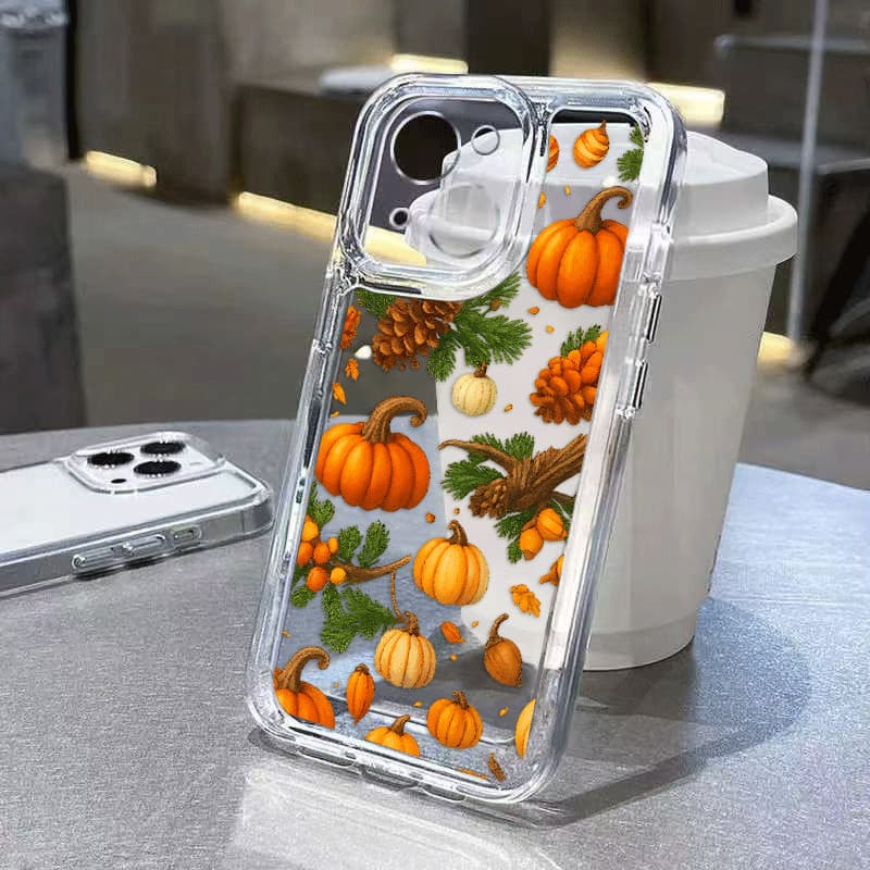 abóbora pinhão Capinha Capa para Samsung A54 A16 A06 A34 A23 A05 A55 A35 S24 S25 Plus Ultra transparente Anti-impacto