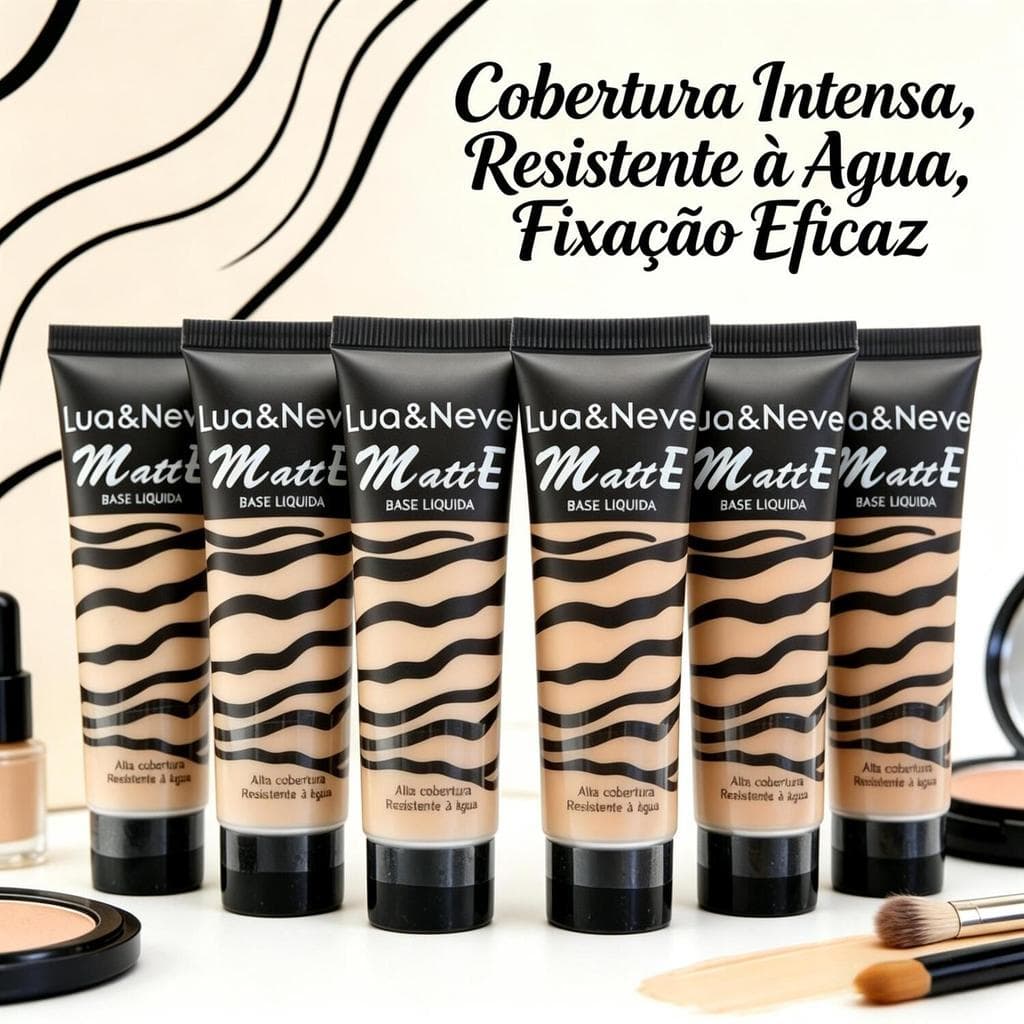 Base Líquida Matte Lua&Neve - Cobertura Natural e Final Seco LN02196