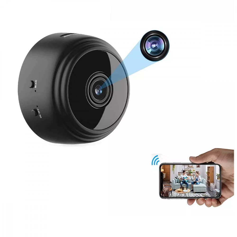 Câmera Espiã Mini HD Wi-Fi com Sensor de Presença, Visão Noturna e Suporte de Encaixe Altomex A9