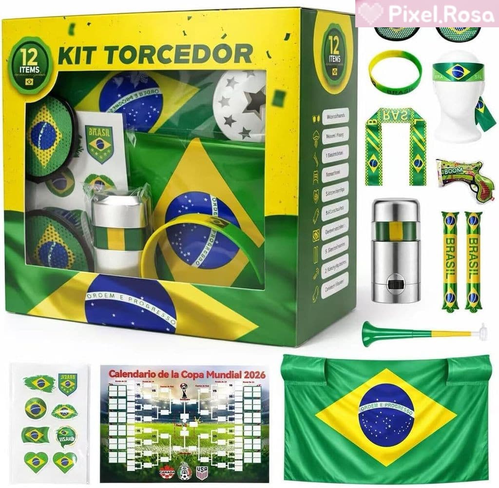 Kit de Acessórios Copa 2026 Brasil - 12 Peças para Torcedores BR888 [Original]
