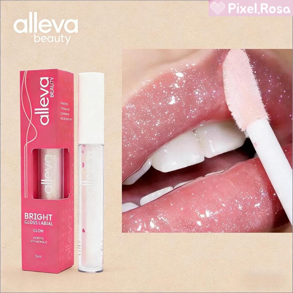 Gloss para Lábios Alleva Beauty - Efeito de Brilho AL1413 [Original]