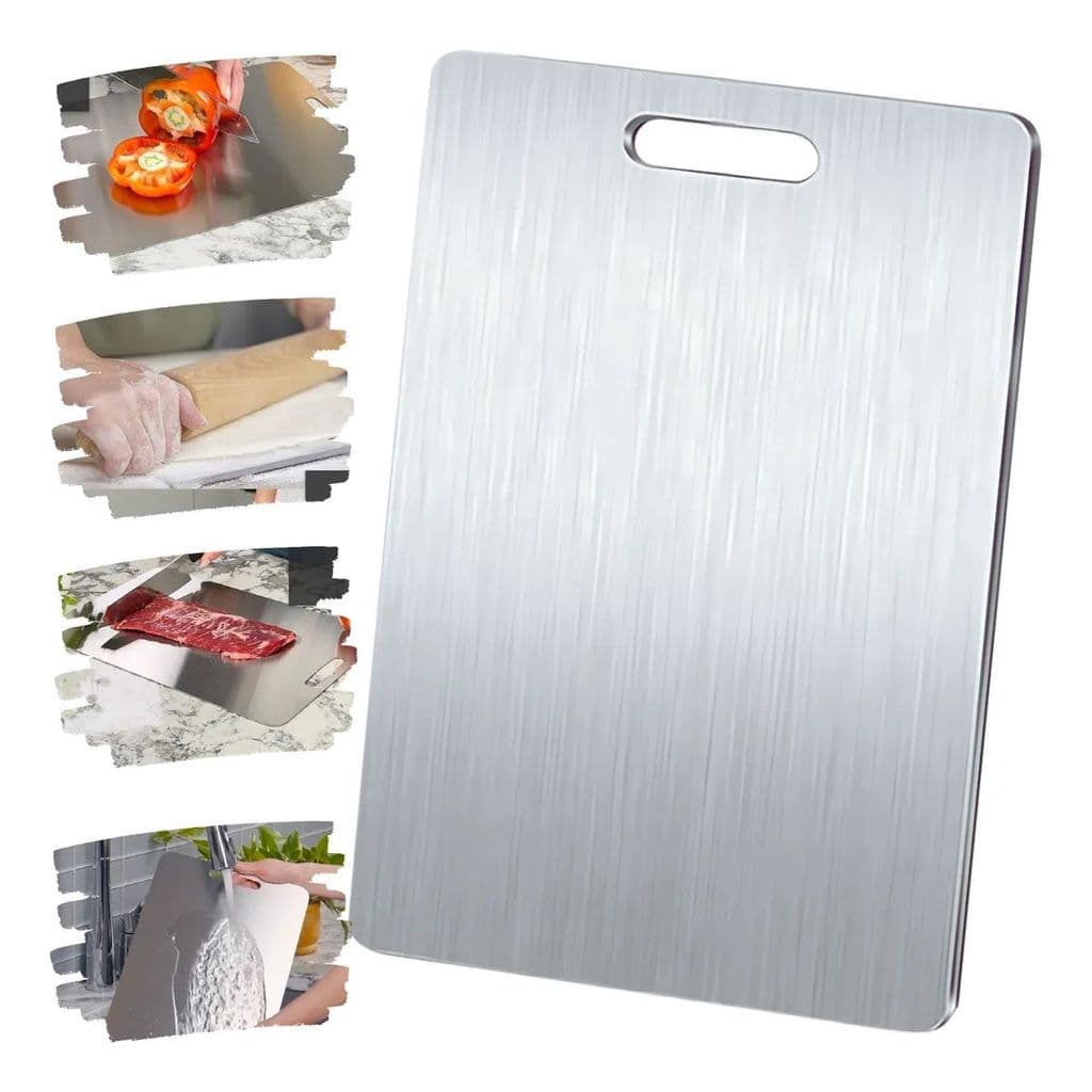 Tabua Corte aço inox Para Cozinha Taboa Churrasco Carne 29 X