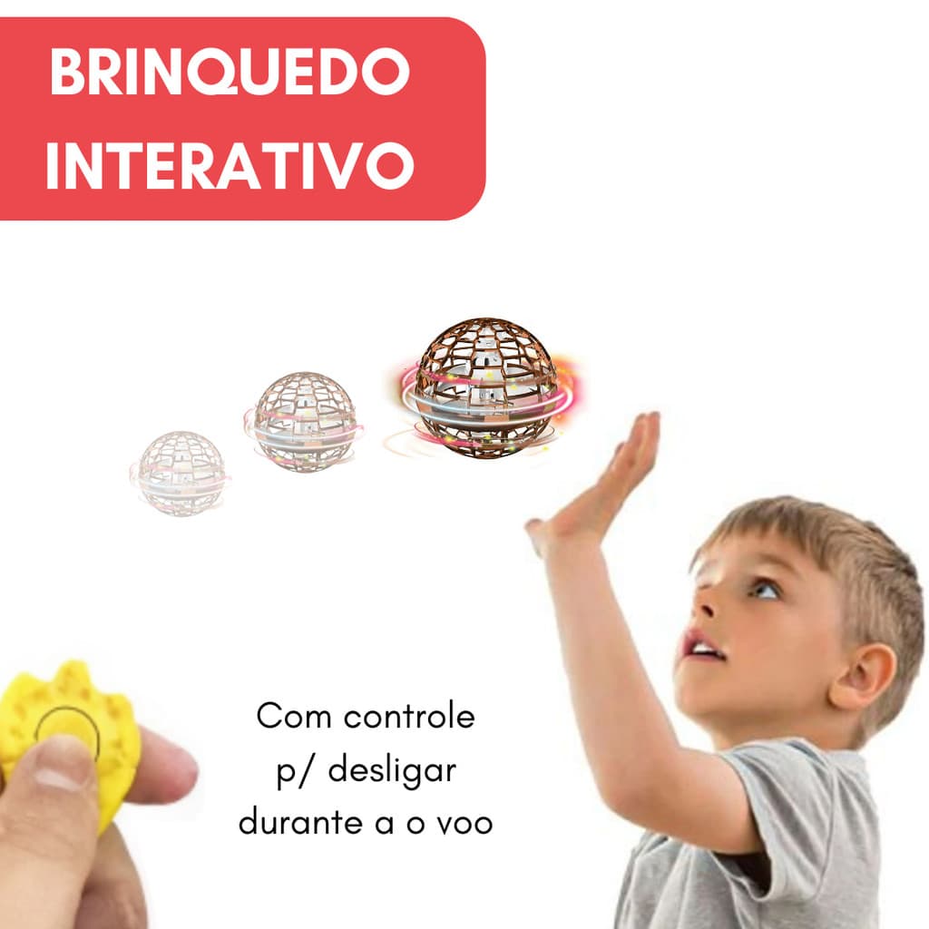 Bola Voadora Spinner LED Boomerang – Bola Mágica Flutuante Brinquedo Interativo