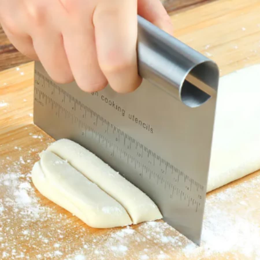 Espátula P/ Massas Com Regua 15CM Chocolate Legumes Aço Inox