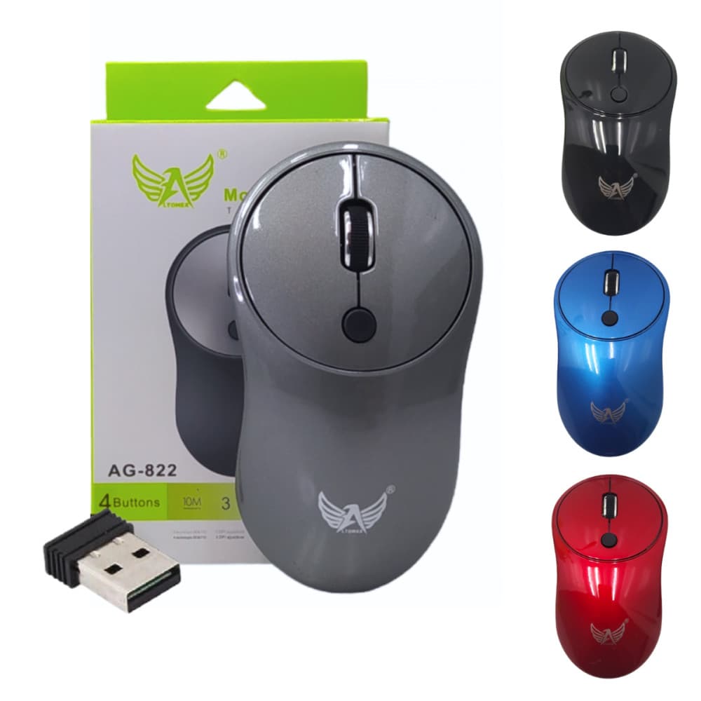 Mouse Sem Fio 1600DPI 2.4GHz Wireless Ergonômico Para PC Notebook