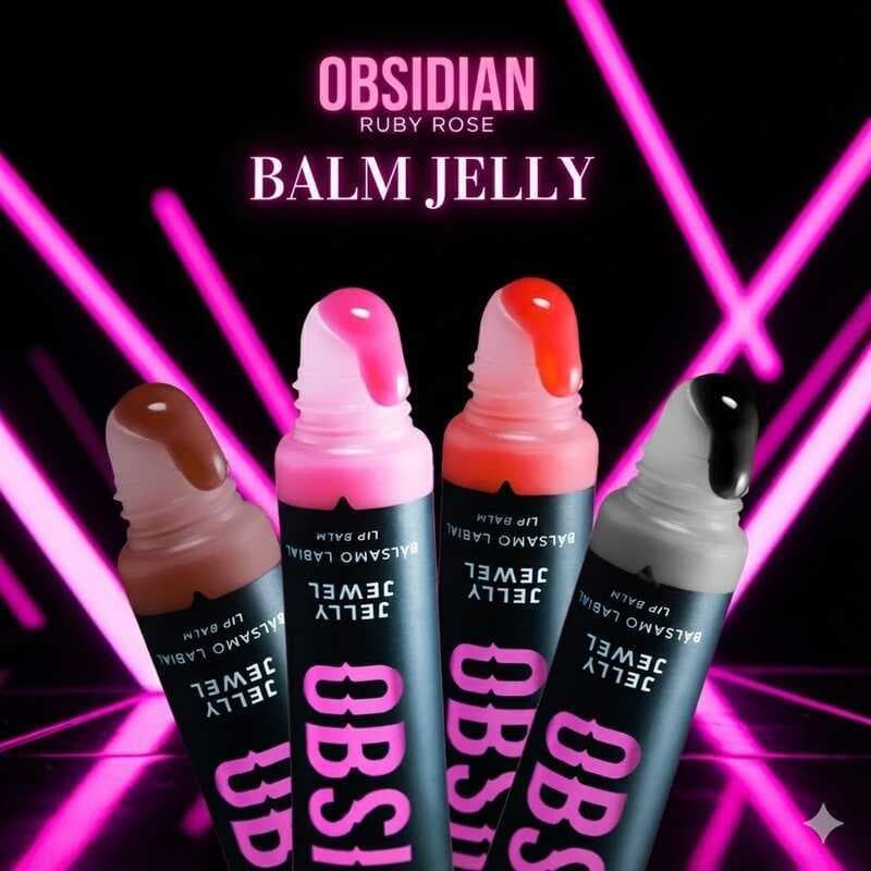Kit 2 Hidratante Labial Balm Jelly Coleção OBSIDIAN BY RUBY ROSE HB-7400