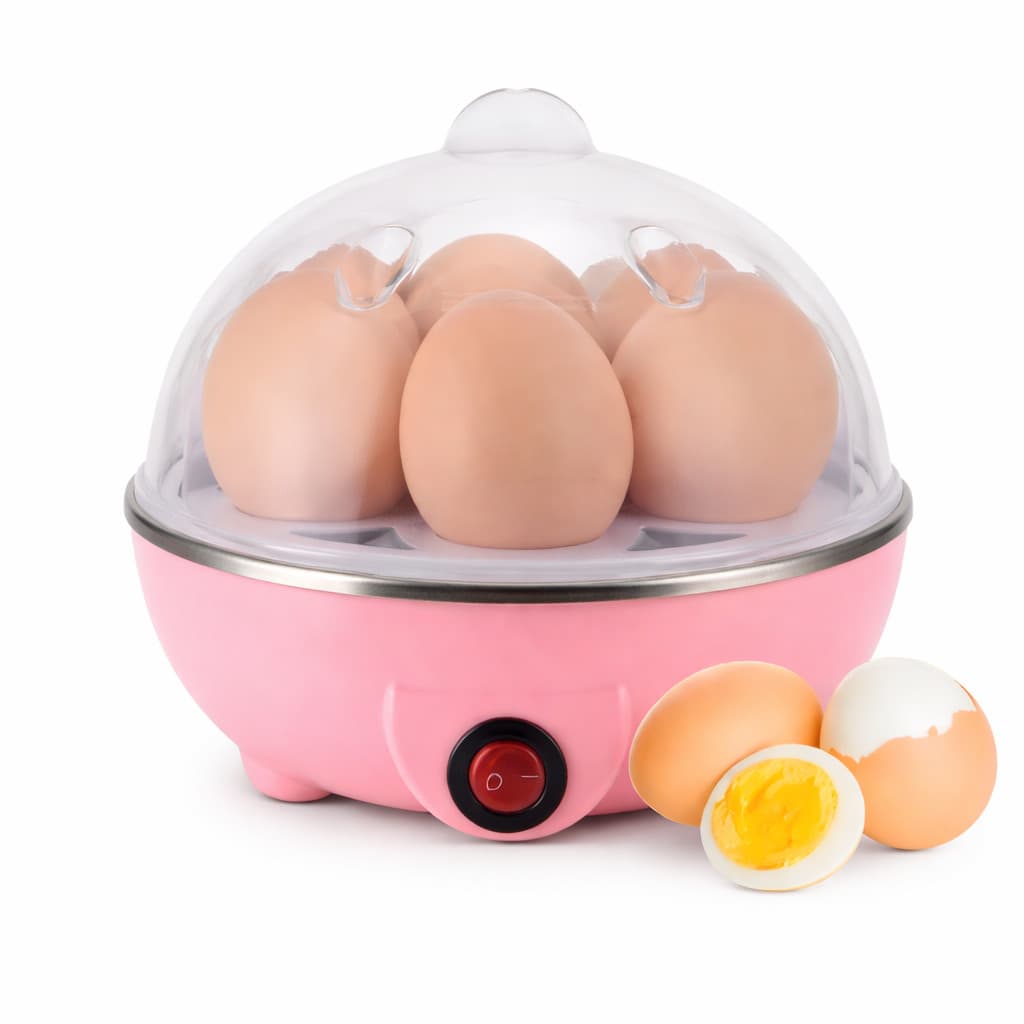 Cozedor de Ovos Elétrico Portátil 110V Rosa Automático Rápido Cozinha Prático Compacto