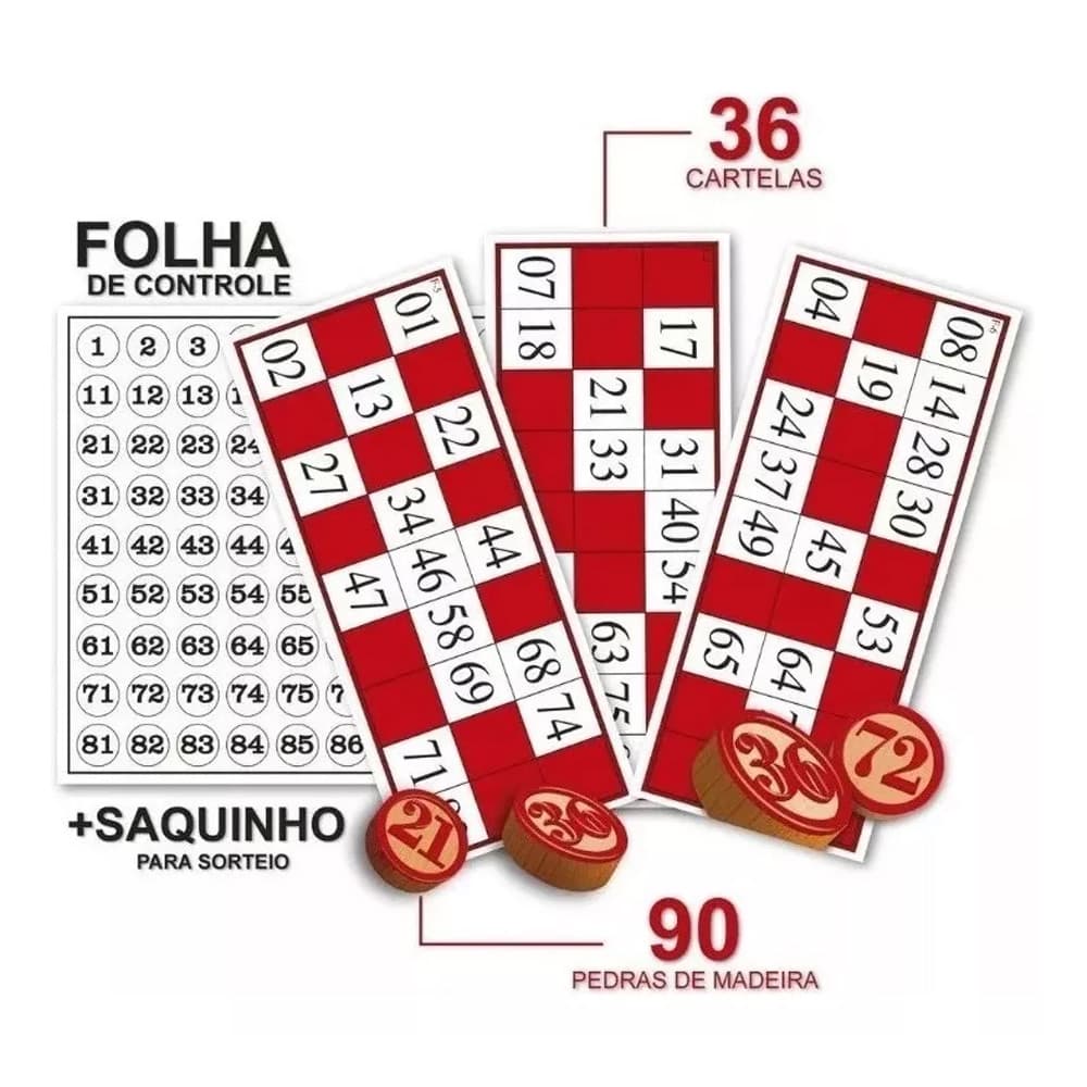 Bingo 90 Peças de Madeira - Diversão em Grande Estilo!