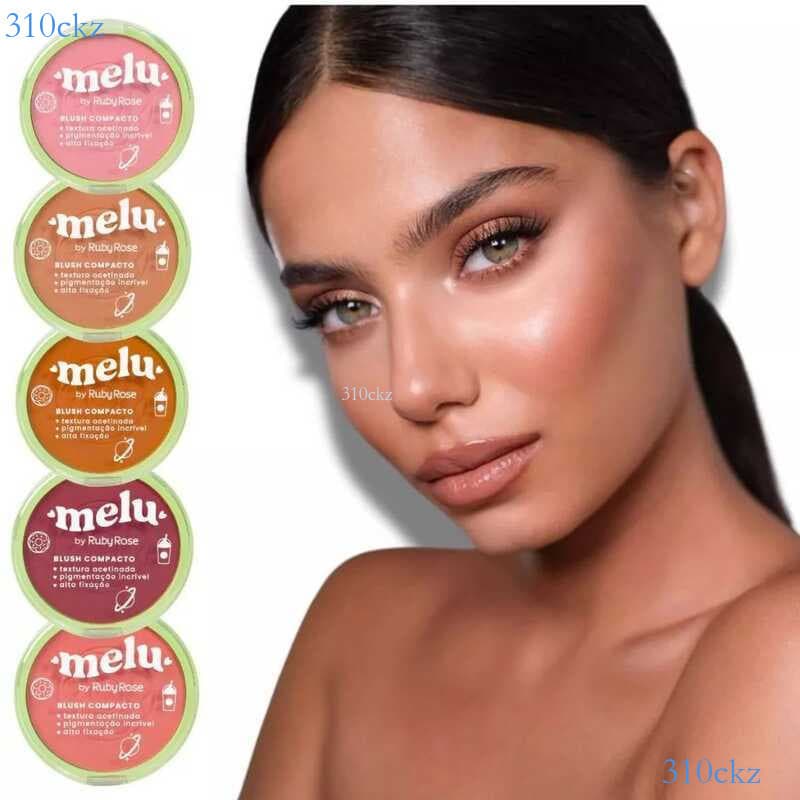 Blush em Pó Melu Ruby Rose - Acabamento Natural e Textura Aveludada para Bochechas Saudáveis RR 871 🎄310ckz