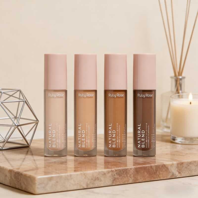 Corretivo Líquido Ruby Rose - Tom Uniforme, Acabamento Natural, Cobertura Ideal para Pele, Fácil Aplicação