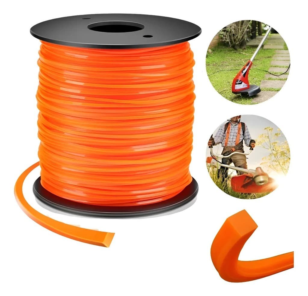 Fio de Nylon 3,0mm Quadrado 2kg 200m Roçadeira Terra Alta Performance