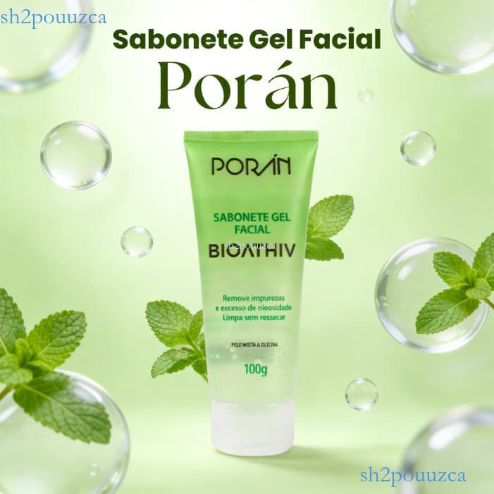 Sabonete Facial Limpeza Vegano Bioathiv - Gel de Limpeza para Pele Mista a Oleosa, 100g PR114 ⭐sh2pouuzca