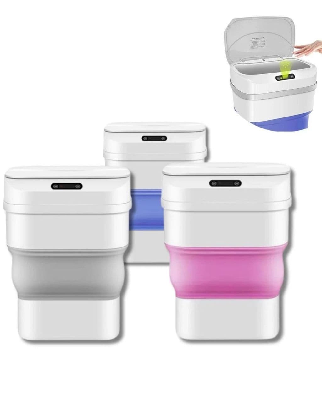 Lixeira Dobrável Com Sensor Inteligente Automática 17L