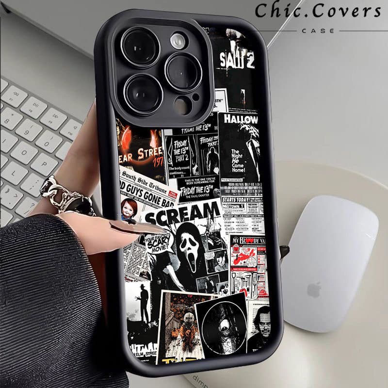 Capa Anti-Queda De Silicone Escura E Misteriosa Adequada Para IPhone XR 16 17 11 12 13 14 15 PRO MAX 14 15 16 PLUS