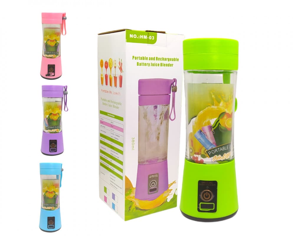 Mini Liquidificador Mixer Garrafa Portátil USB Recarregável GoldenUltra HM-03 (*COR VERDE-ESGOTADO)