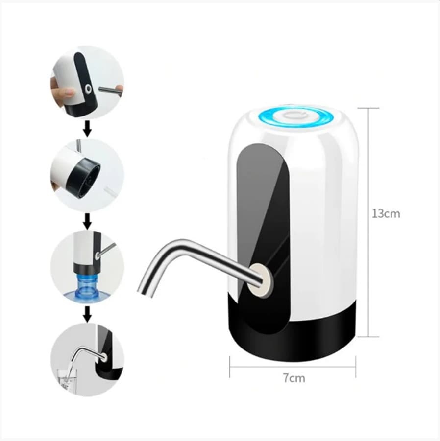 Bomba Elétrica Filtro Galão De Água Litros Bebedouro Cor Preto/Branco