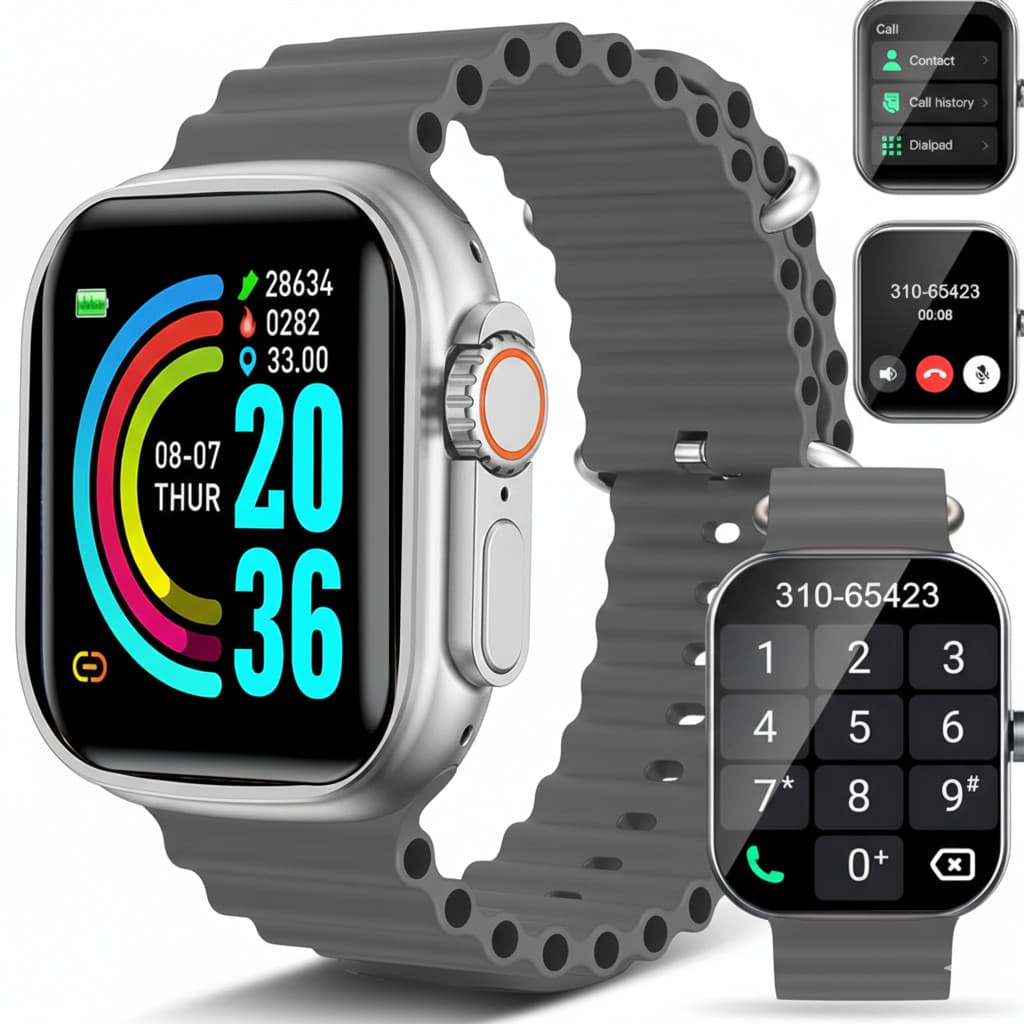 Relógio Smartwatch T10 Ultra 2 Big Cinza Display 2.19 55mm Inteligente Bluetooth Esportivo entrega imediata