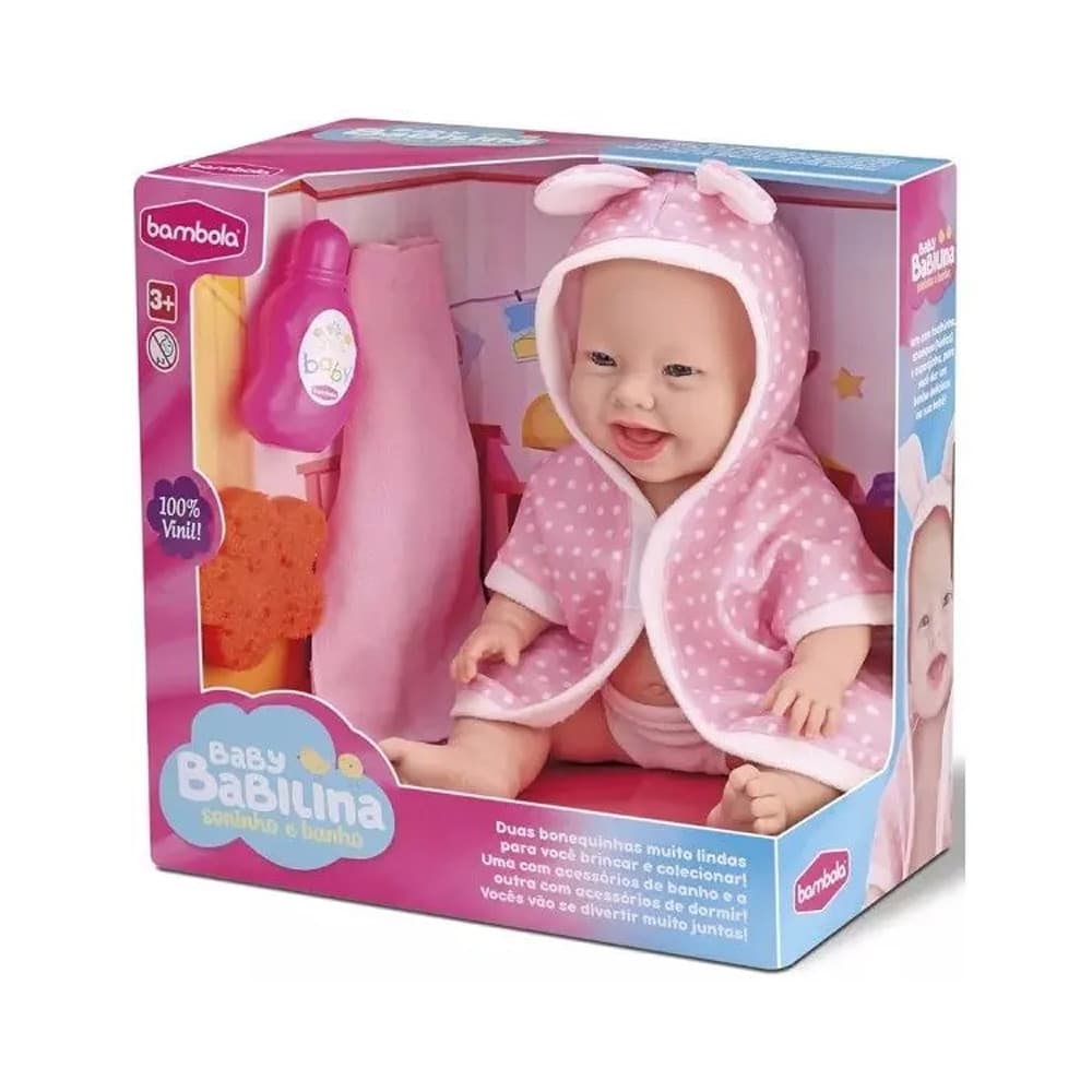 Boneca Baby Babilina Banho c/ Acessorios